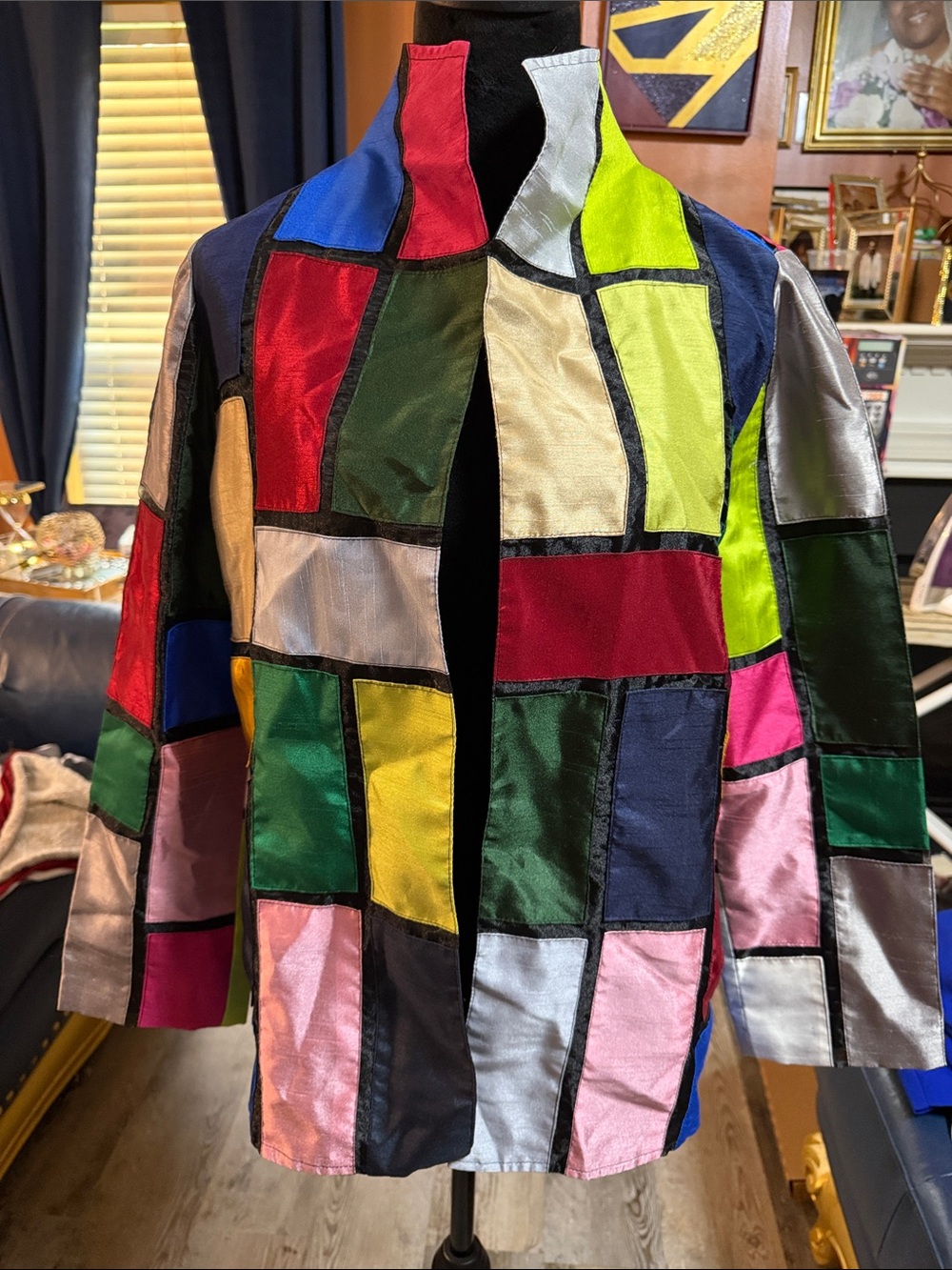 Diva Silk Multicolor Patchwork Silk Jacket